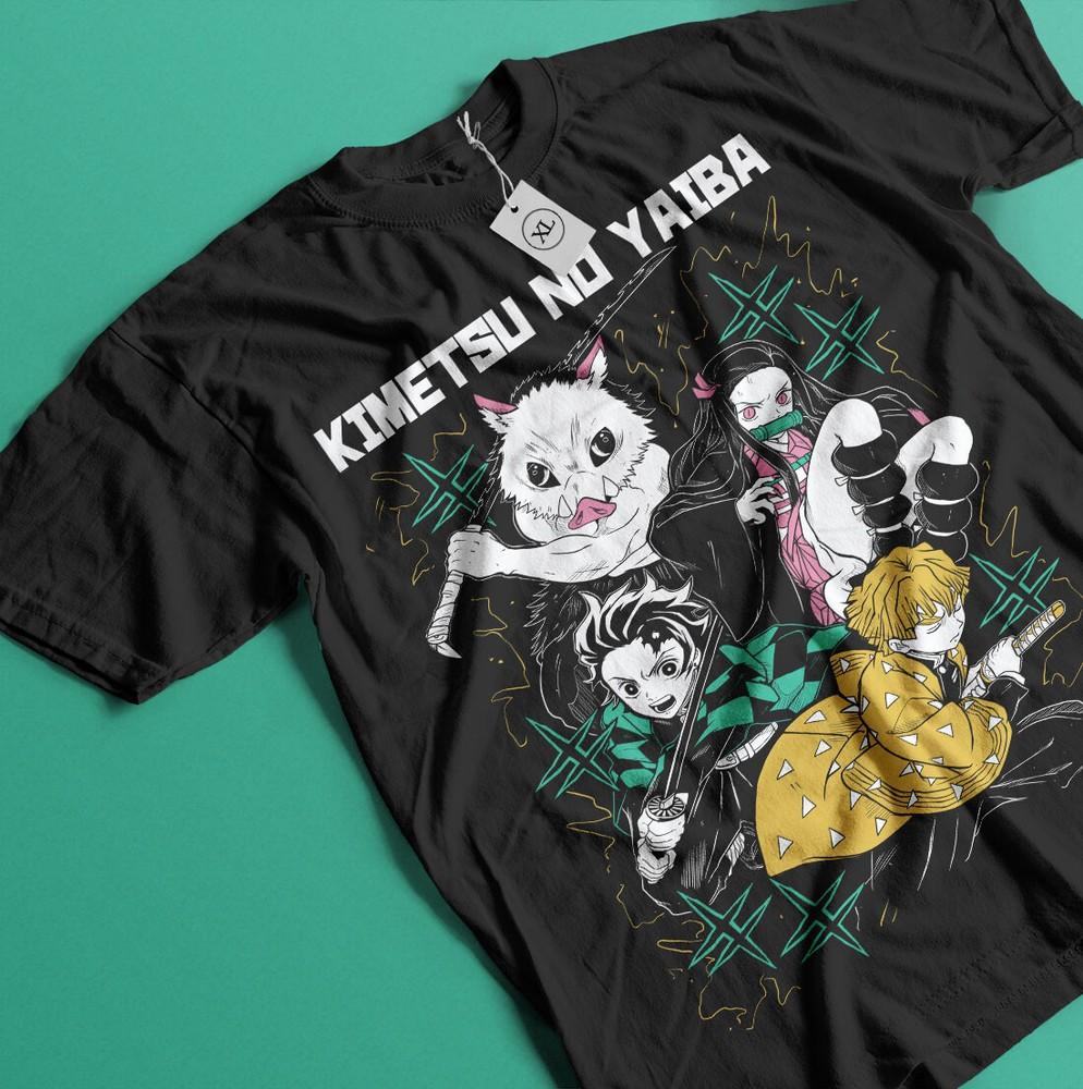 Kimetsu T-Shirt Hashira  Muzan Demon Slayer anjiro Anime Shirt All Size Unisex T-Shirt XL