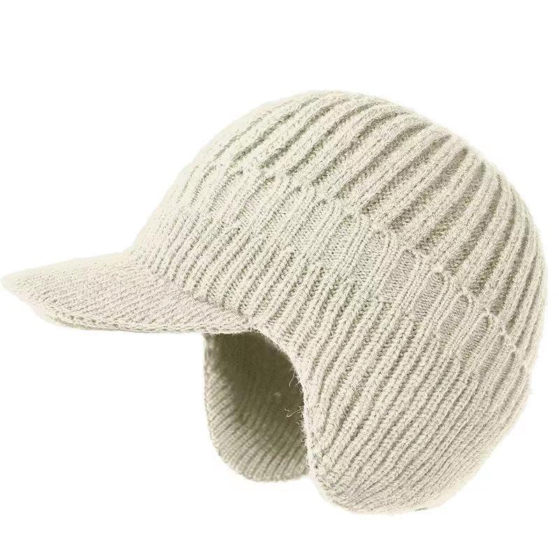 Men's Knitted Wool Hat with Ear Protection for Autumn and Winter - Velvet-Lined and Thickened for Warmth; Ideal Outdoor Hat for the Elderly.