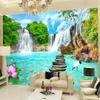 Custom Murals Wallpaper 3D Stereo Waterfalls Landscape Photo Wall Painting Living Room TV Sofa Background Wall Home Decor Fresco