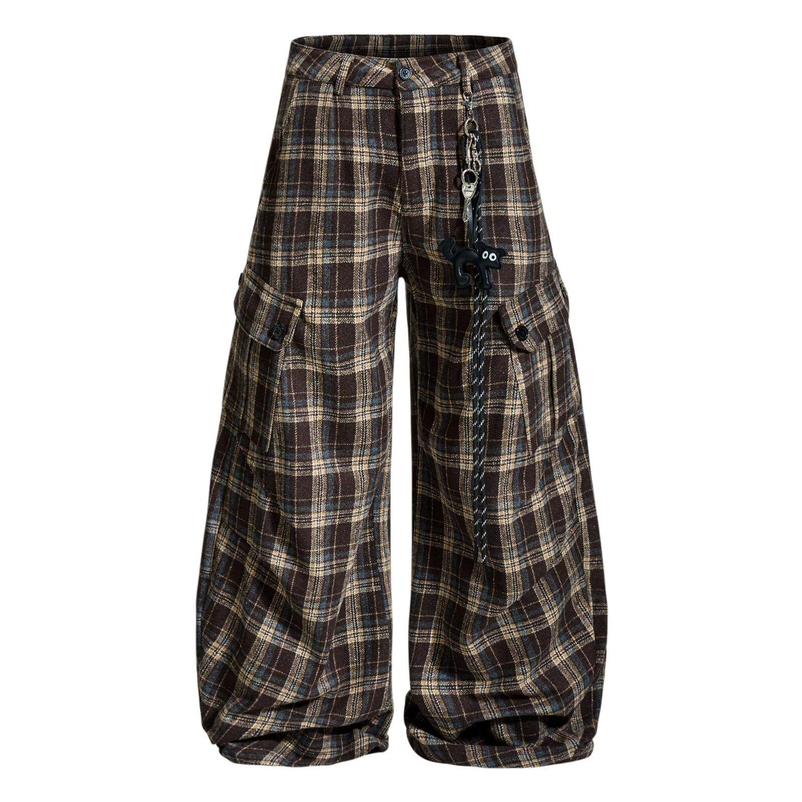 Artistic Harajuku Plaid Scythe Pants: Trendy, Versatile, and Stylish 2XL