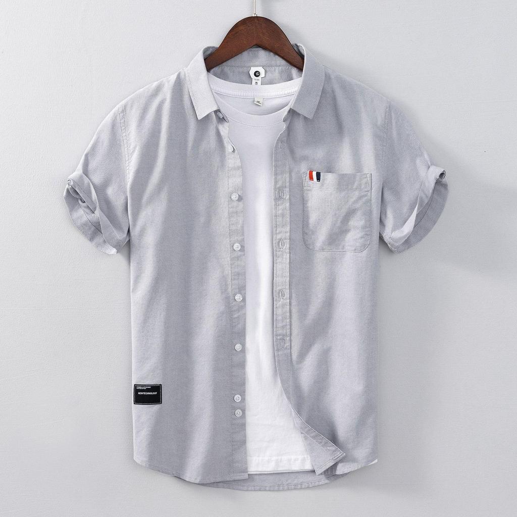 Cotton Business Casual Men's Short-sleeve Shirt White Formal Work Shirt