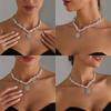 Star Pearls Chokers Necklace Sturdy Alloy Chain Delicate Adjustable Length Daily Accessory