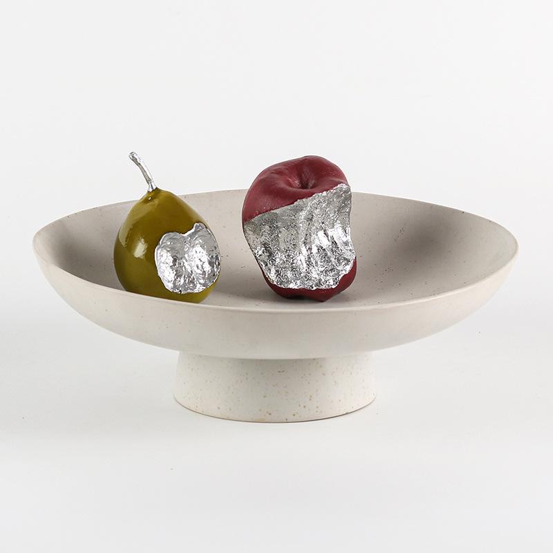 Simple Round Fruit Plate Ornaments Model Room Snack Plate Living Room Coffee Table Table Storage Plate Tray Decoration