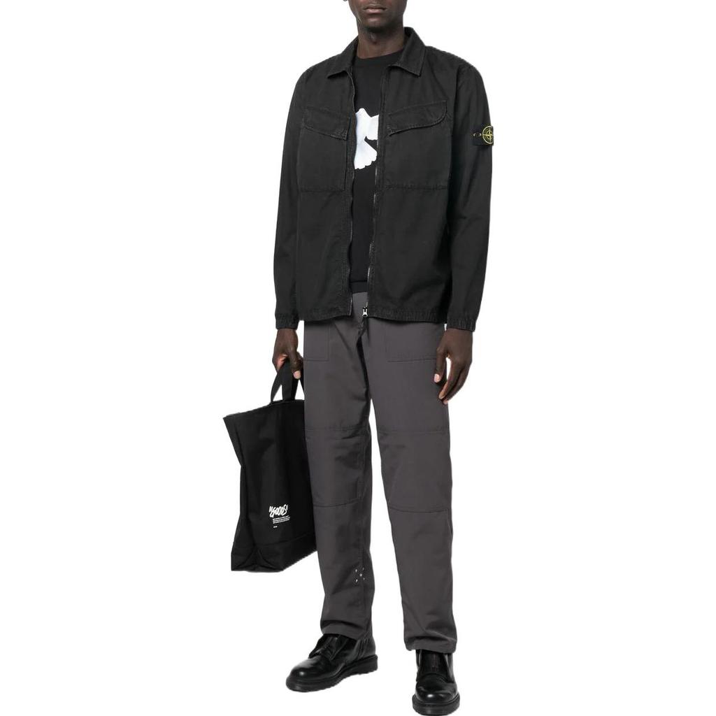 STONE ISLAND Overshirt Black Men Tops 7715101WN-V0129