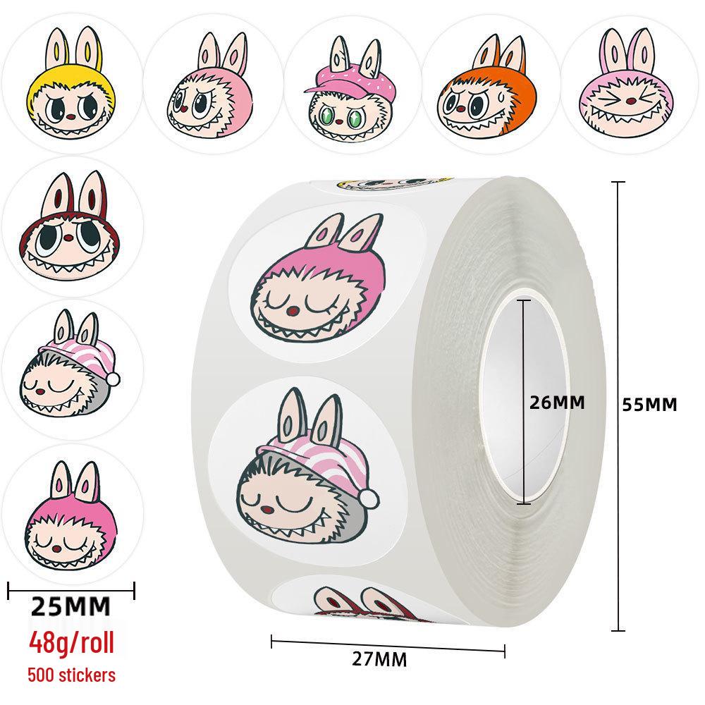 Cartoon Anime 500-Piece Pull-Out Roll Stickers for Scrapbooking and DIY Decoration