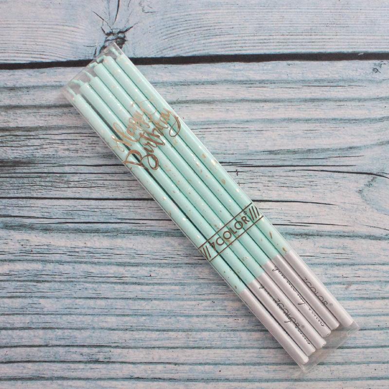 

Новый продукт Серия Fanxing Многоцветные тонкие свечи-карандаши Креативный день рождения Романтическая вечеринка Оформление Свечи для выпечки Fanxing Series Candles - Tender Pink