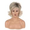 Short Natural Wigs with Bangs Blond Hair With Dark Roots Daily Use Wavy Synthetic Hair Costume Party Wig for Women Heat Resistant Wig