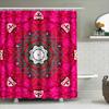 Pink Mandala Shower Curtain 3D Printed Waterproof Bath Mat Decor For Home Bathroom Flower Pattern Decoration (Sizel72 X W72 Inch