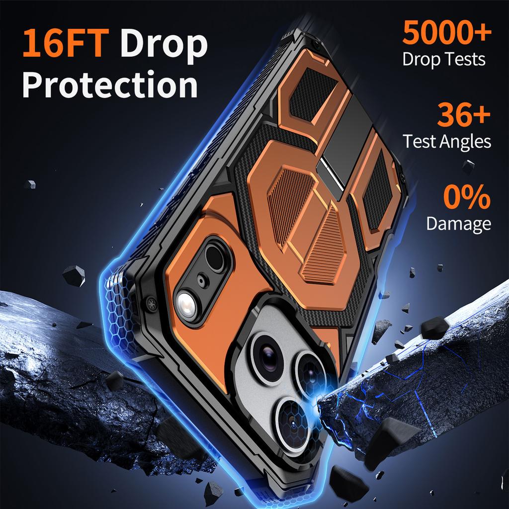 For iPhone 17 Pro Magnetic Case TPU + PC Kickstand Phone Cover Drop Protection