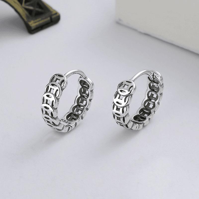 

18k round ear buckle trendy light luxury high-end earrings fashionable simple commuter earrings women