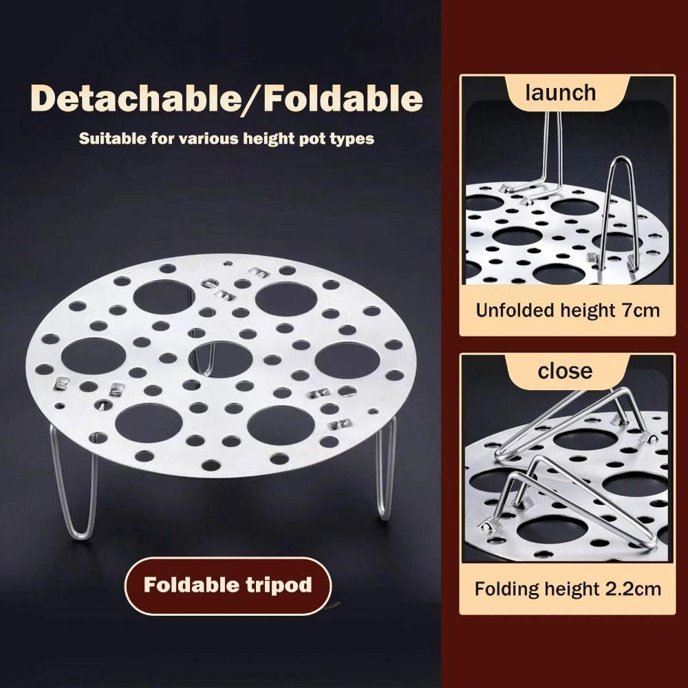 High Foot Steamer Basket Folding Steam Grid Steamer Cooking Accessories Steaming Plate  Kitchen