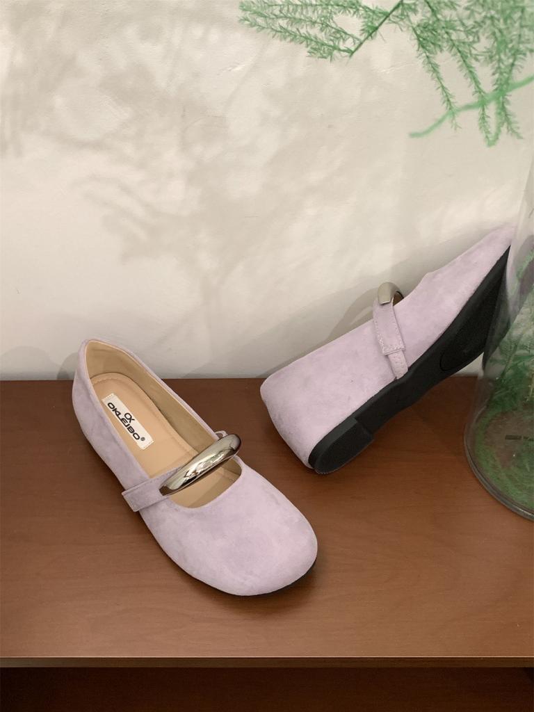 French retro round head 2025 Mary Jane shoes single shoes women's spring new breathable and lightweight single shoes small leather shoes casual shoes