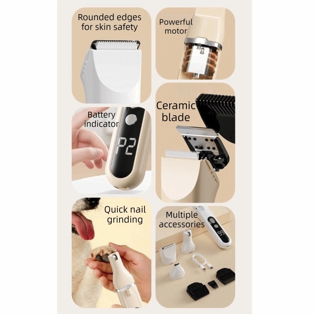 Low Noise Pet Hair Clipper Professional Electric Nail Trimmer Cat Shaver Pet Grooming