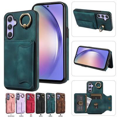 For Samsung Galaxy A54 (5G) Ring Bracket Card Holder Slots Cover Phone Case