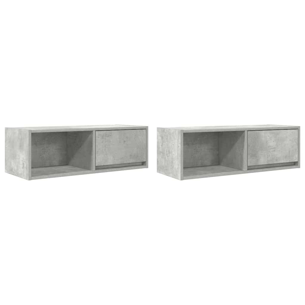 TV Cabinets 2 pcs Concrete Grey 80 x 31 x 25.5 cm Particleboard