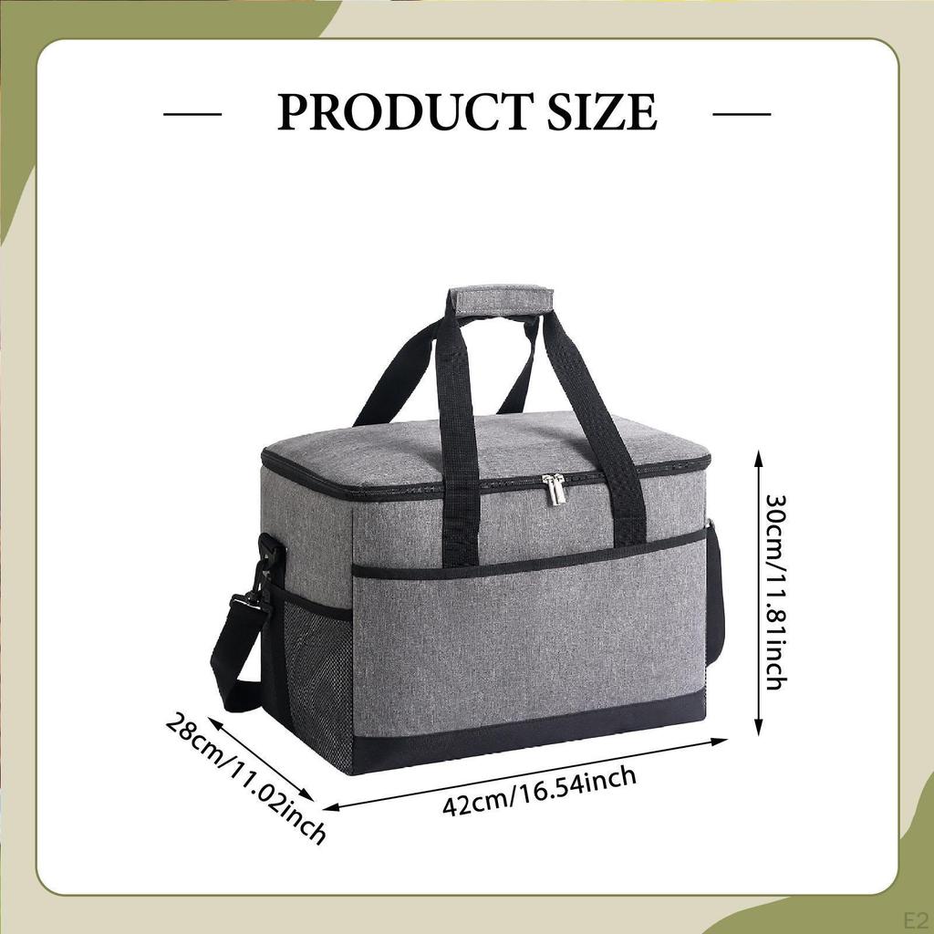 Insulated Lunch Bag Portable Reusable Leakproof Tote Box for Fishing Beach Outdoor Office