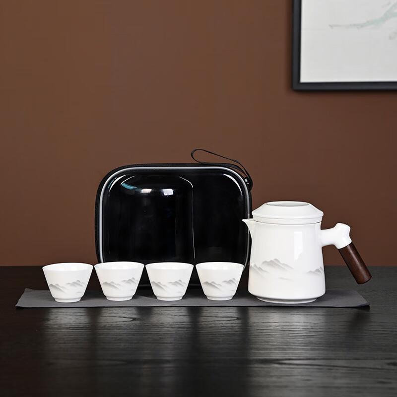 Shangqi Ceramic Ink Landscape Portable Tea Set