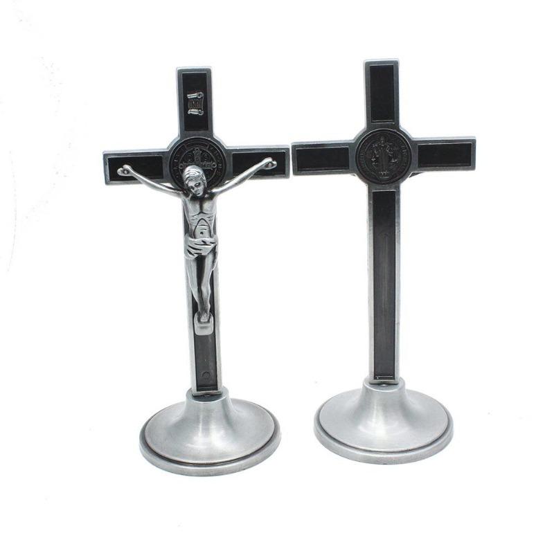 Cross Crucifix Stand Christ Catholic Jesus Statue Figurine Religious Prayer Church Decoration Home Chapel Decor