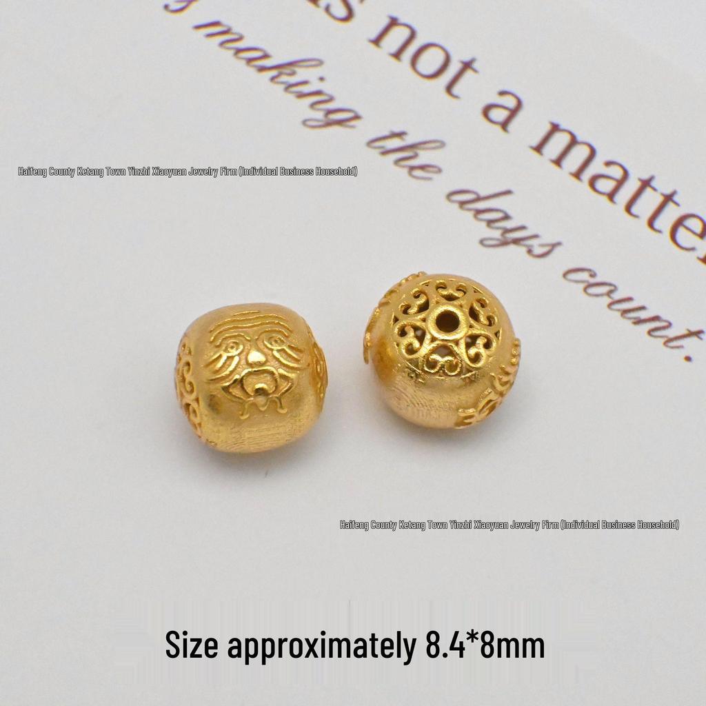 Sterling Silver 24K Gold-Plated Zaki Three-Way Vajra Jewelry DIY Crystal Bracelet & Necklace Material