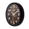 12-inch Plastic & Glass Wall Clock - Wood Craft (Silent Movement), Black