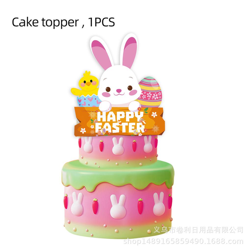 Easter Bunny Theme Party Supplies Easter Decoration Easter Party Banners Disposable Cutlery Arrangement