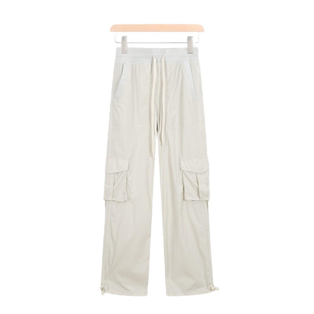 Lulu Parachute Cargo Pants - Women's Mid-High Waist, Sporty, Casual, Loose Fit with Straight Leg