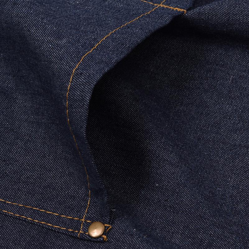 Adults Denim Blue Cooking Kitchen Restaurant Work Bib Apron Dress With Pocket