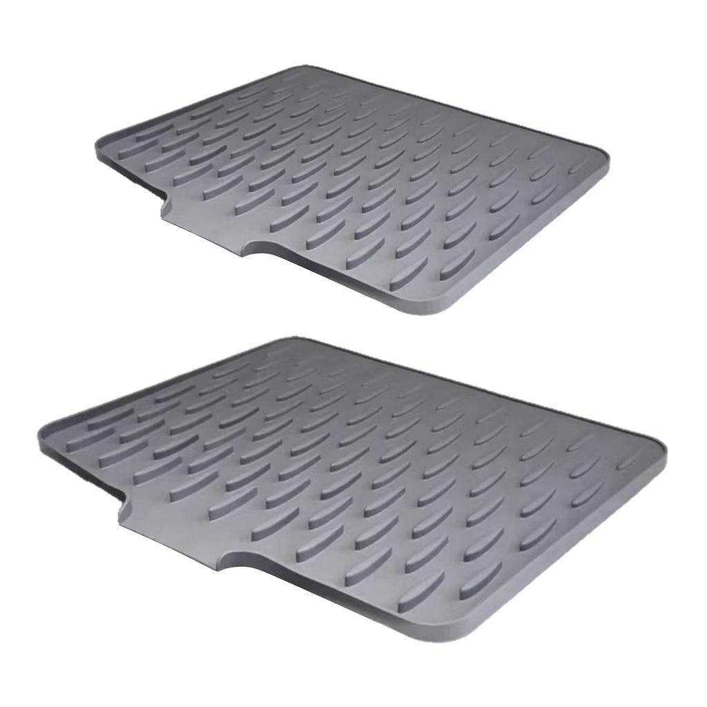 Multi Functional Silicone Sloped Drying Mat Heatproof Non Slip Pad Kitchen Sink Drying Mat for Kitchen Countertop Dishes