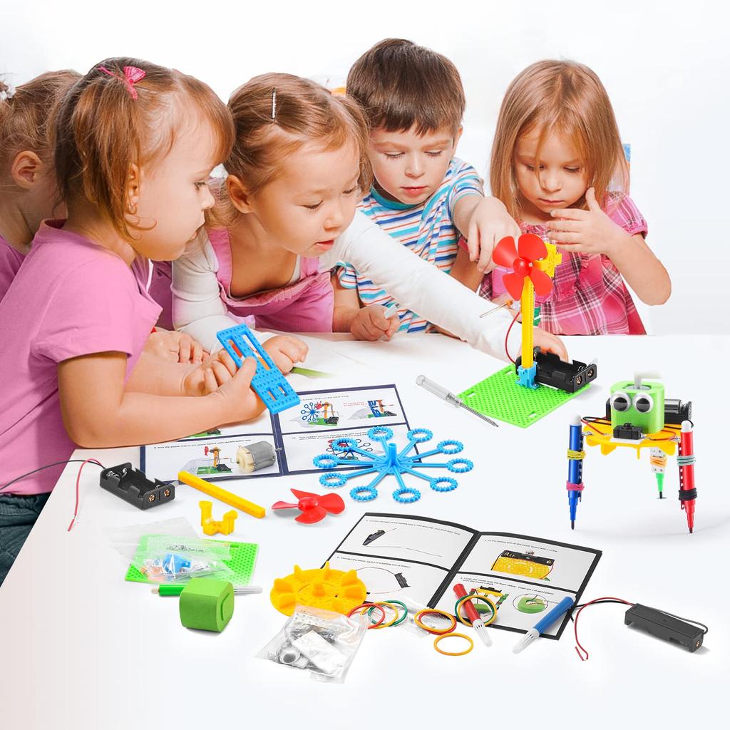 STEM Kit Robotics Electric Motor Science Project Experiment Kids DIY Engineering Building Kit Boys Years Old Girls Electronic Robot Toys 7 8 9 10 11