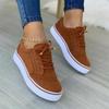 2025 New Women's Low-top Vulcanized Shoes Round Toe Casual Shoes Flat Shoes Lace-up Walking Shoes Women Versatile Comfortable