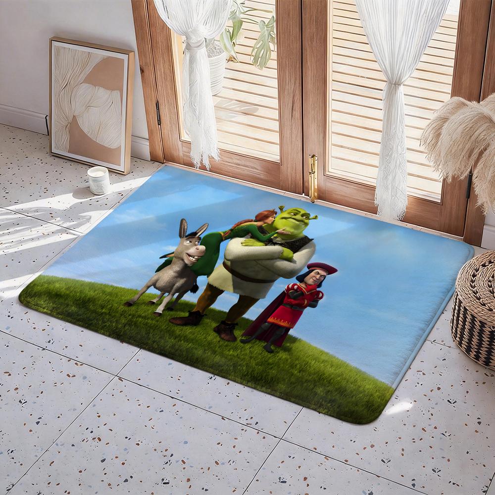 Cartoon S Shrek Floor Mat Eco Flannel Doormat Non Slip Odorless Indoor Floor Rug Soft Short Plush Home Mat