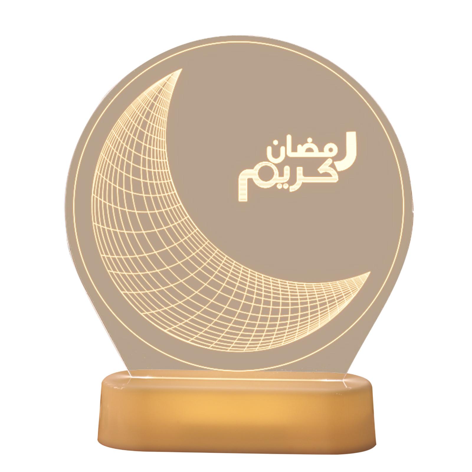 

Рамадан Мубарак Декоративные светильники Ид украшения Деревянные лунные огни Столешница