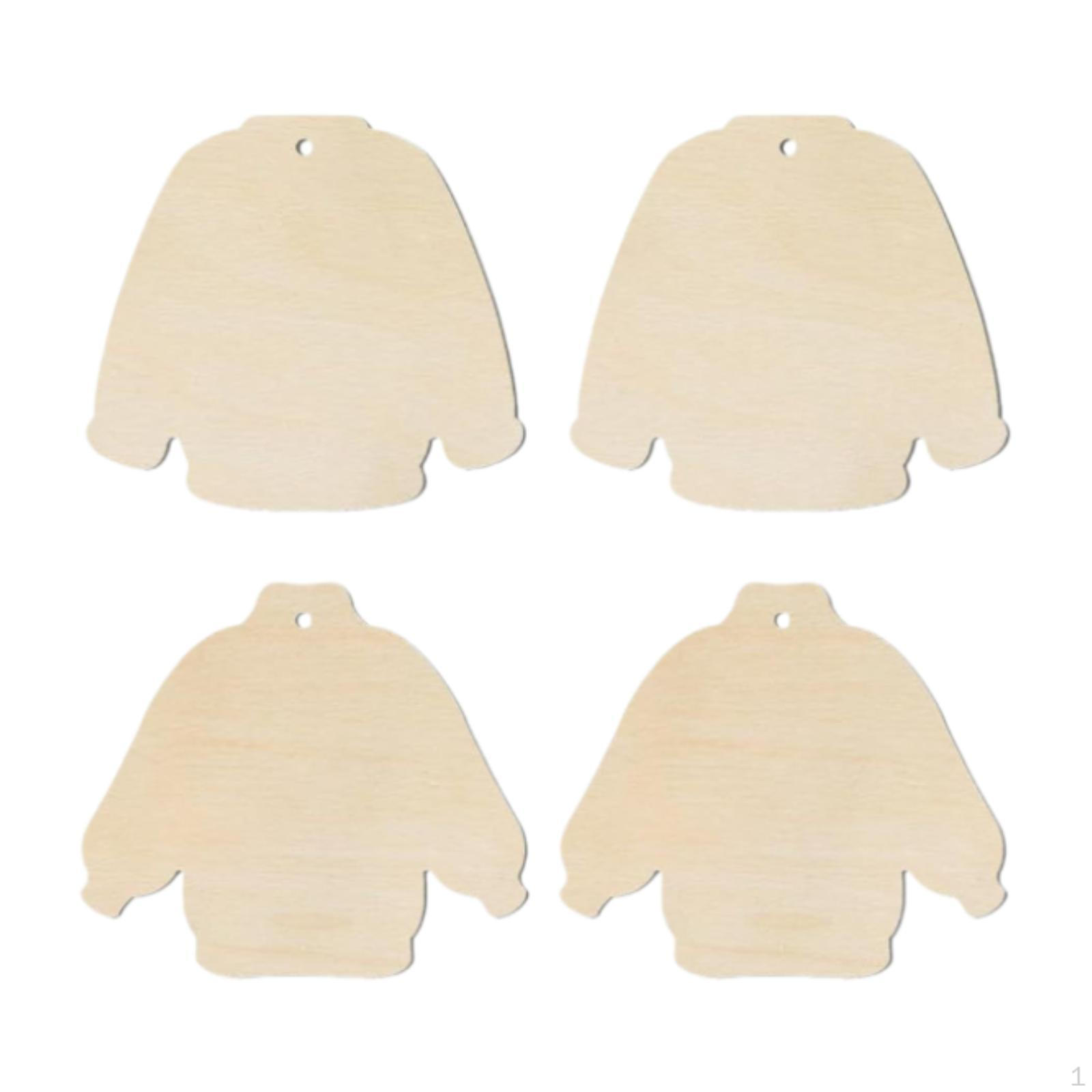 

40 шт. Незаконченные деревянные вырезы свитера, кусочки, таблички, подвески, подвесные украшения для поделок