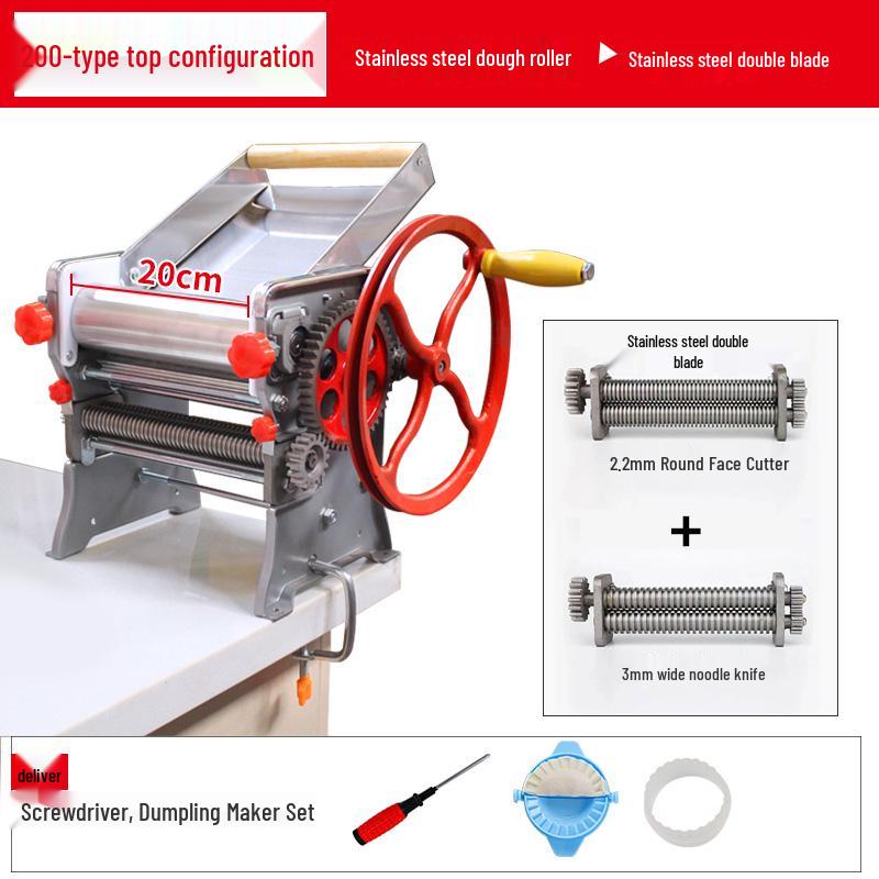 Dough Roller: Multifunctional Hand-Crank Rolling Pin for Dumpling & Wonton Wrappers, Old-Fashioned Manual Noodle Maker