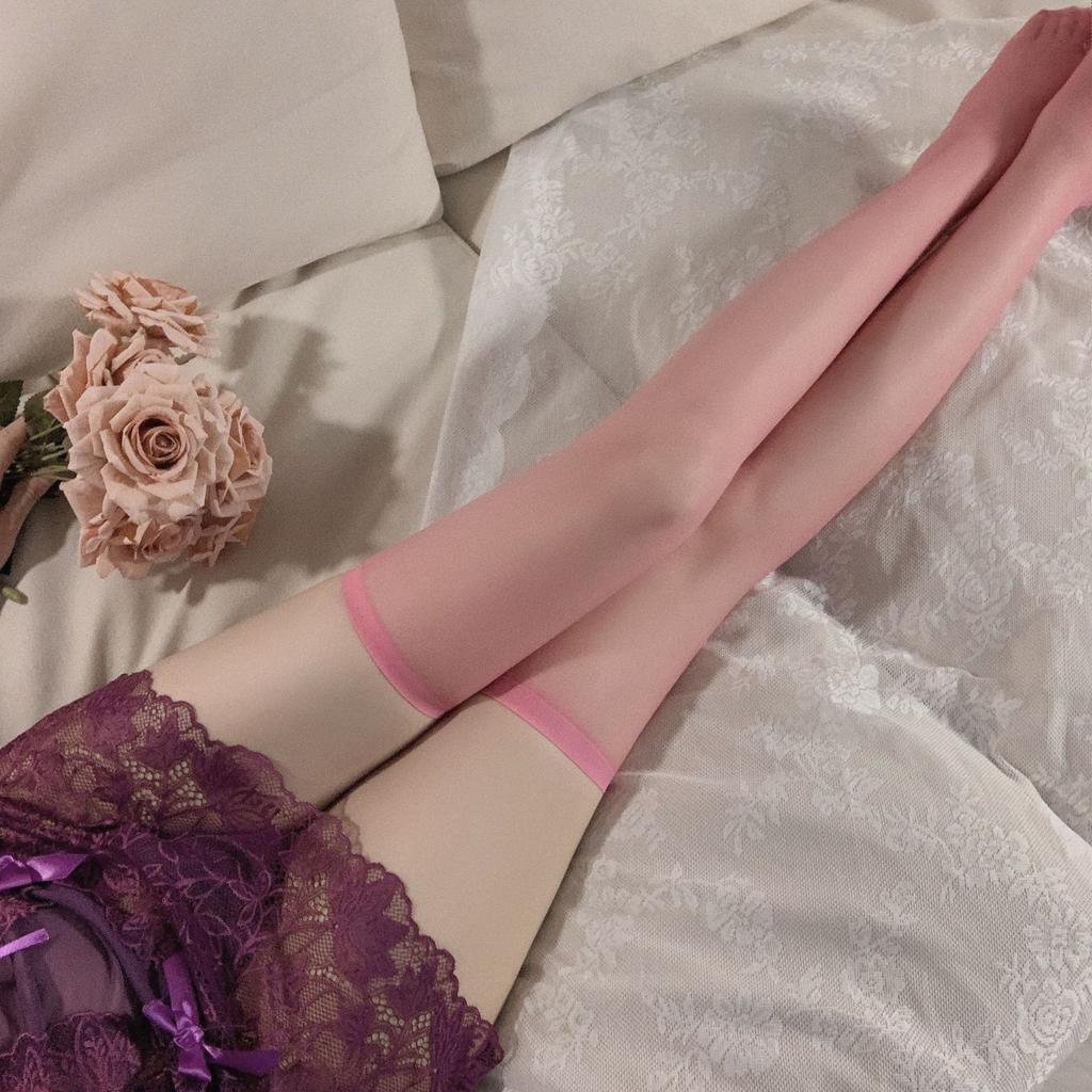 Sexy Underwear Flat-mouth Stockings Perspective Knee Thigh Stockings High Stockings