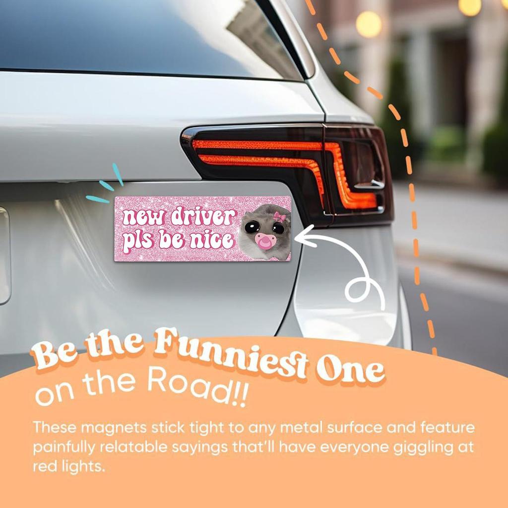 Nový magnetický odznak pro začínající řidiče na auto Opakovaně použitelný magnetický obtisk pro začínající řidiče Magnet na auto Vtipný design zvířete Pro výuku jízdy Bezpečnostní trénink