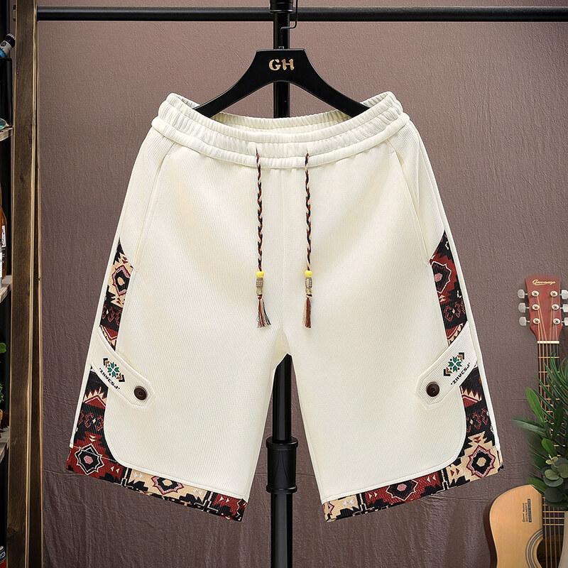 Summer Men's Embroidery Shorts Men Streetwear Hip Hop Straight Leg Short Pants Casual Sports Five-Point Pants Male