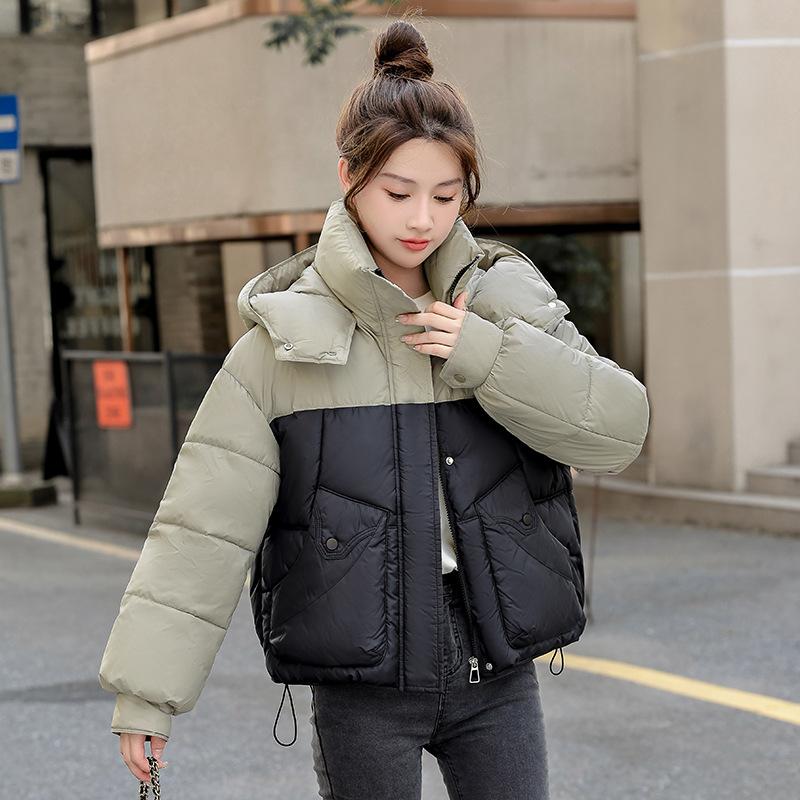 

Зимняя новая модная универсальная маленькая мужская куртка с капюшоном, из теплого хлопка, с контрастными вставками XXL чёрный