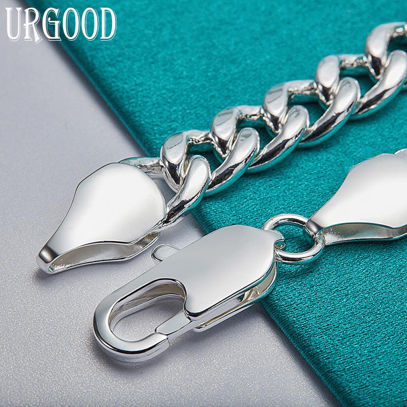 925 Sterling Silver 10mm Side Bracelet Party Charm Jewelry