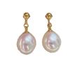 Water drop pearl earrings women's 2024 new trendy temperament baroque earrings silver needle earrings light luxury niche wholesale