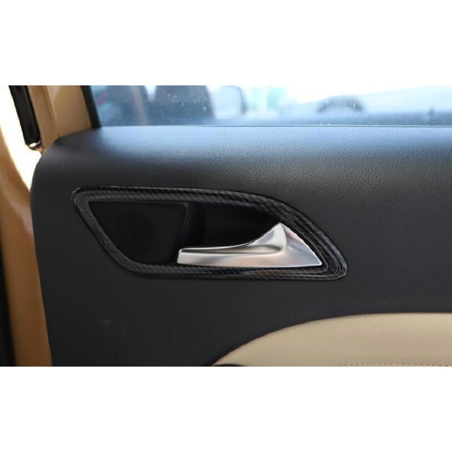 Interior Door Handle Frame Trim 4PCS For Benz B-Class 2012- ABS Carbon Fiber