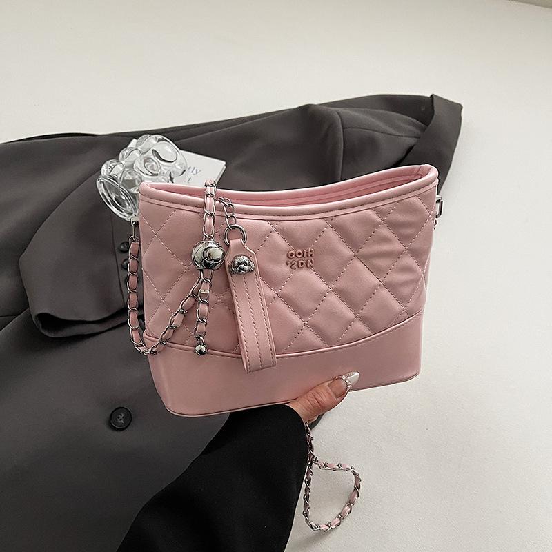 New Large-capacity Bag Female Sen Moe Trendy Diamond Chain One Shoulder Crossbody Women's Bag Simple Underarm Bag