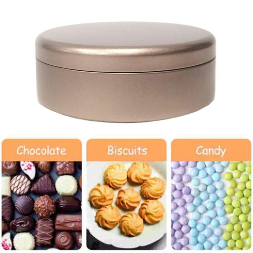 3Pcs Round Tea Cake Tin Tinplate Candy Biscuit Packaging Box Cookie Storage Boxes  Gifts