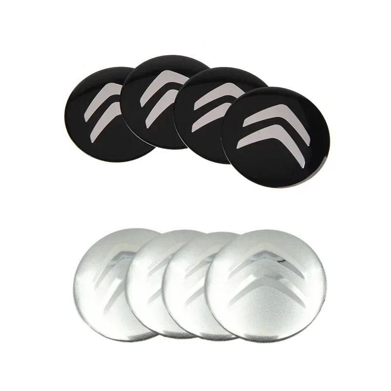 4pcs Car Wheel Center Hub Cap Cover Sticker Decals for Citroen C1 C2 C3 C4 C5 C-Elysee Cactus Picasso Xsara Berlingo DS3 DS4 DS6