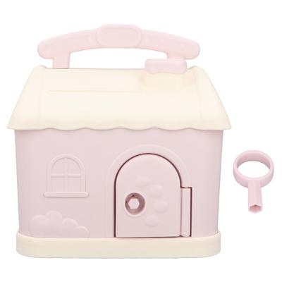 Hucha Casa Rosa Diseño de Casa de Dibujos Animados Desarrollar Hábitos de Ahorro Plástico Duradero Hucha para Niños