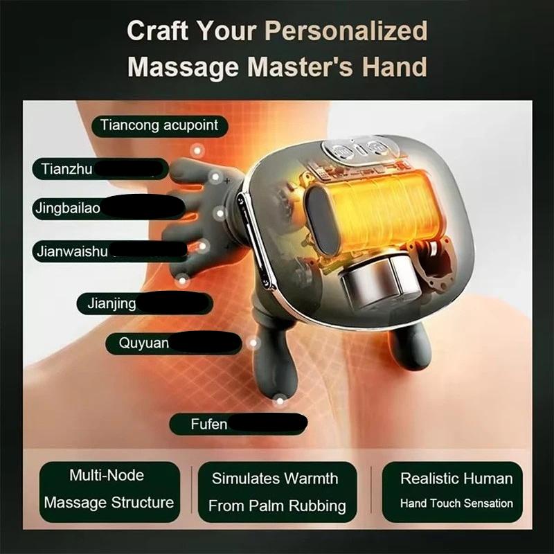 Bionischer Nacken-Schulter-Massager N7 Knetmassage-Schal 3-stufige Modi Nacken-Halswirbel-Taille Bein Körpermuskeln Massagekissen