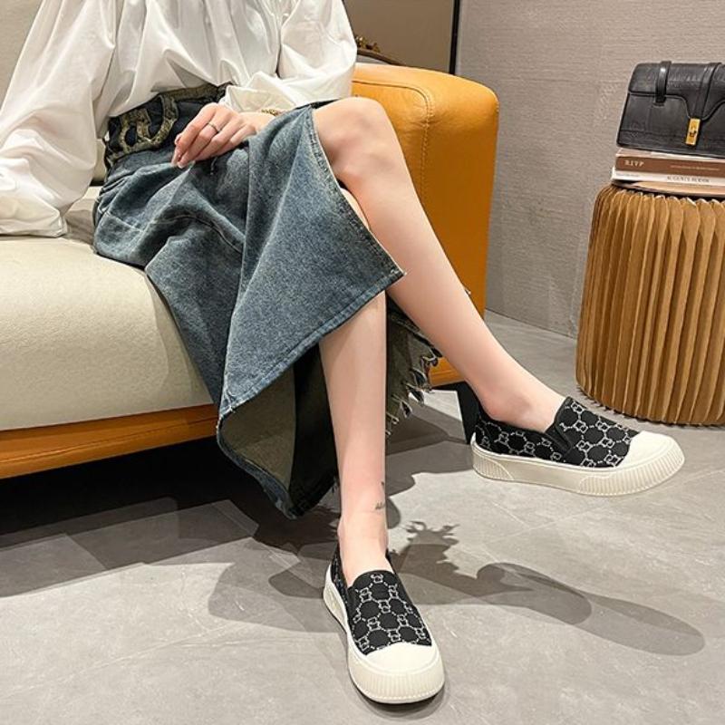 Canvas Hohe Plateau-Slipper Weiß Damen Schuhe Leichte Baumwolle Designer 2026 Neue Mode Angebot Sommer in Einem Damen Schuhwerk