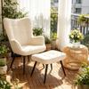 Comfortable Seating Furniture Set, Stylish TV Chair and Stool, Lounge Chair with Stool (only with Armchair and Stool)