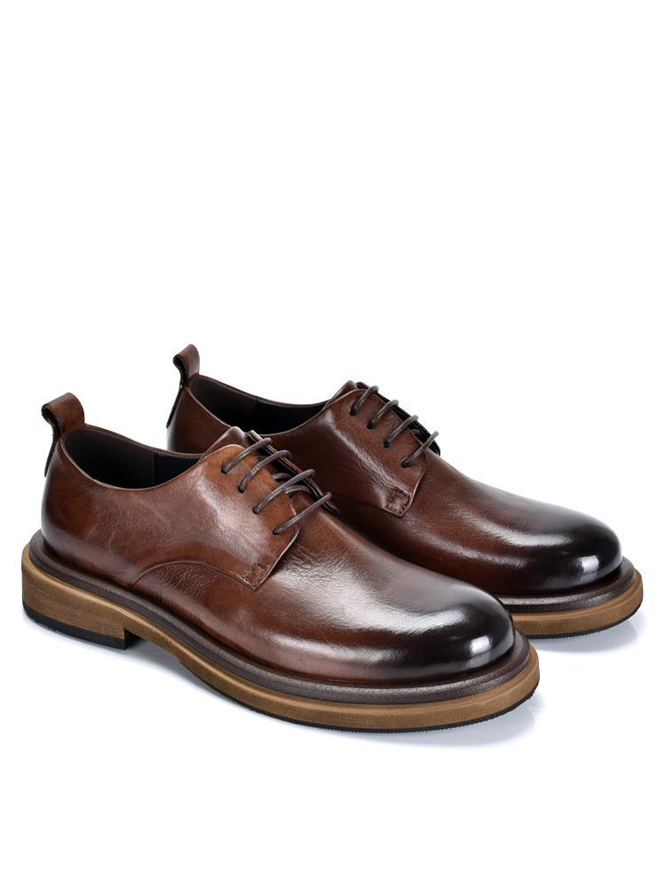 Genuine Leather British Round Toe Cowhide Casual Men s Shoes 43