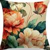 American Retro Linen Peach Leather Velvet Pillow Case Living Room Sofa Office Car Cushion